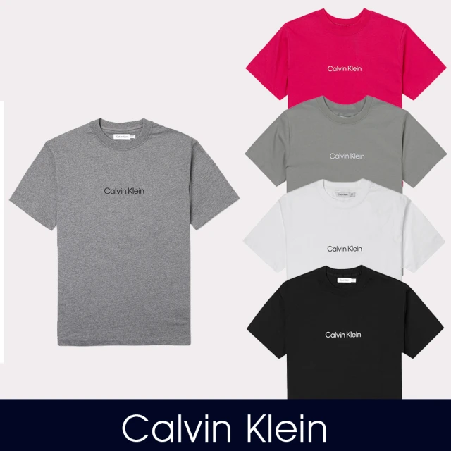 Calvin Klein 凱文克萊【Calvin Klein 凱文克萊】CK 經典印刷文字圖案短袖T恤-男女款-多色組合(可搭情侶款/平輸品)