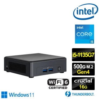 【Intel 英特爾】NUC平台i5四核{火鳳武神W} Win11迷你電腦(i5-1135G716G500G M.2)