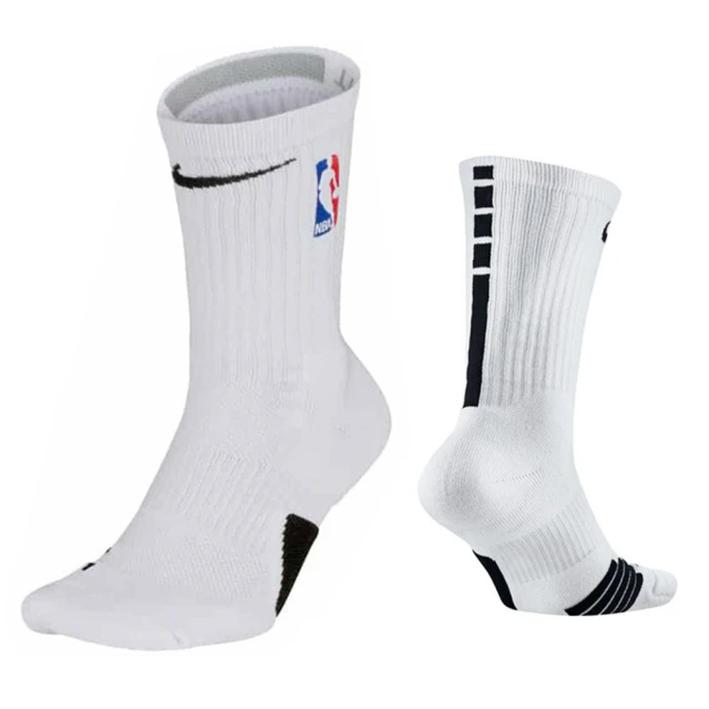 【NIKE 耐吉】襪子 籃球襪 訓練襪 長襪 運動襪 2雙組 U NK ELITE CREW - NBA SOCKS 白 SX7587-100