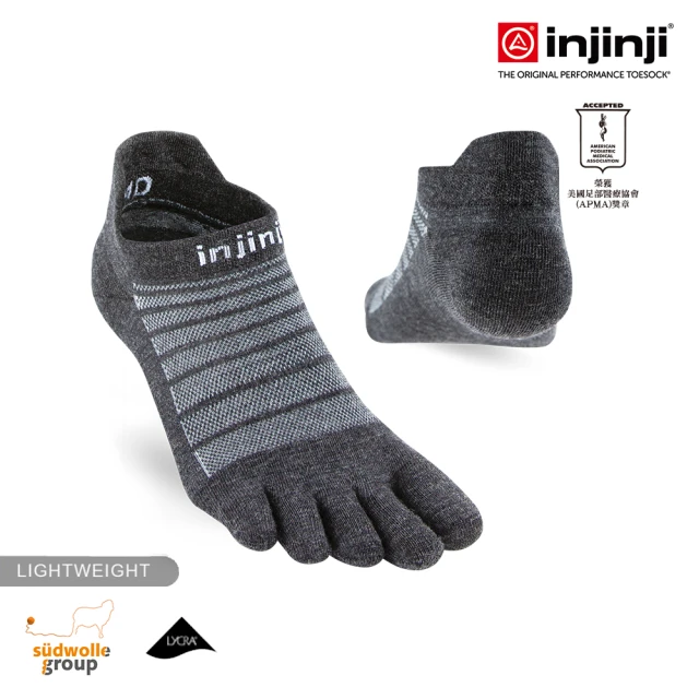 【Injinji】Run輕量羊毛五趾隱形襪NX[石板灰]NAA0794(輕量款 慢跑 五趾襪 羊毛襪 隱形襪)