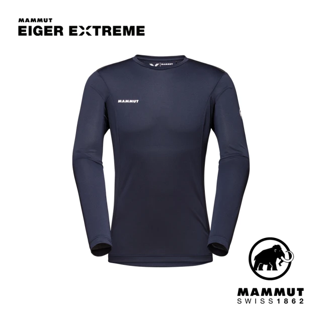 【Mammut 長毛象】Moench Light Longsleeve Men 輕量極限艾格長袖排汗衣 男款 夜藍 #1016-00960