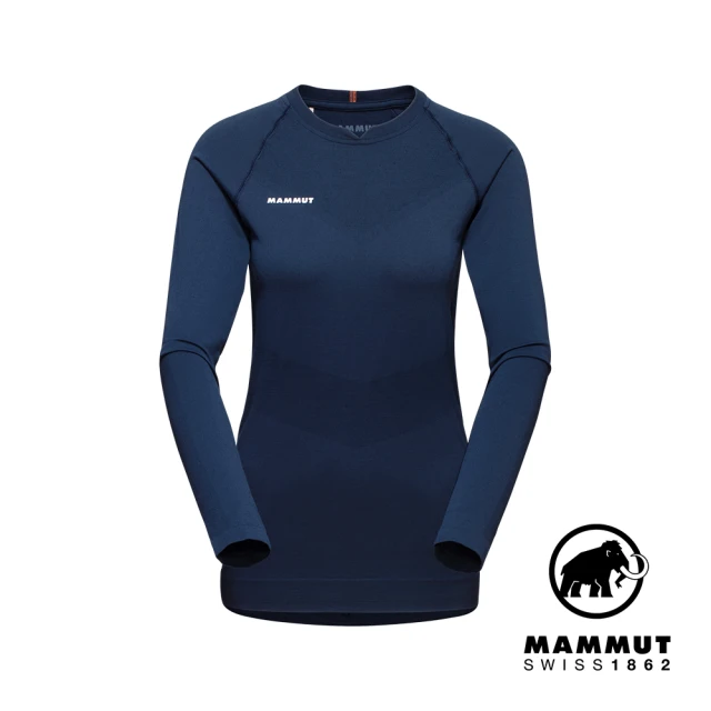 【Mammut 長毛象】Trift Longsleeve W 羊毛混紡長袖排汗衣 海洋藍 女款 #1016-01080