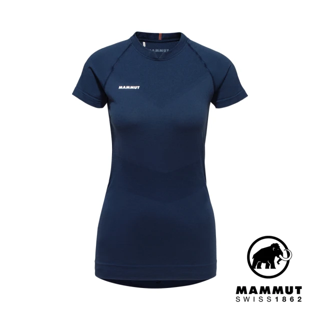 【Mammut 長毛象】Trift T-Shirt W 羊毛混紡短袖排汗衣 女款 海洋藍 #1017-03490