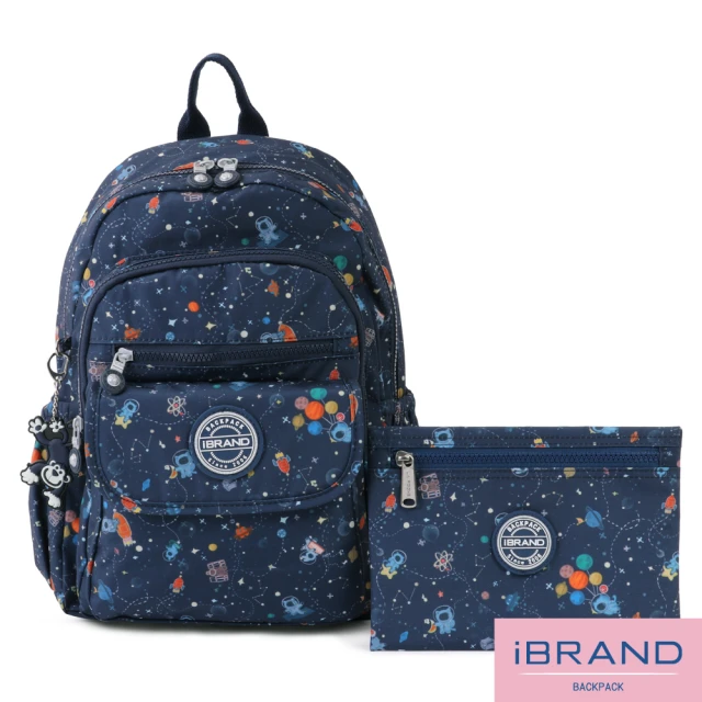 【i Brand】簡約輕盈尼龍多功能後背包(動物星球)