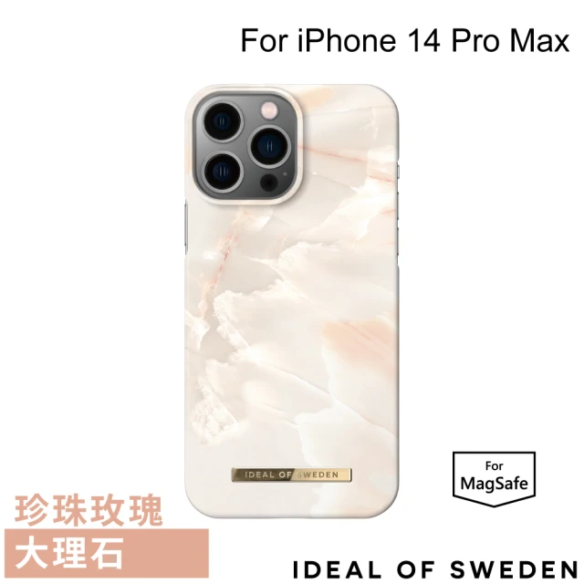 【iDeal Of Sweden】iPhone 14 Pro Max 6.7吋 北歐時尚瑞典磁吸手機殼-支援MagSafe(珍珠玫瑰大理石)