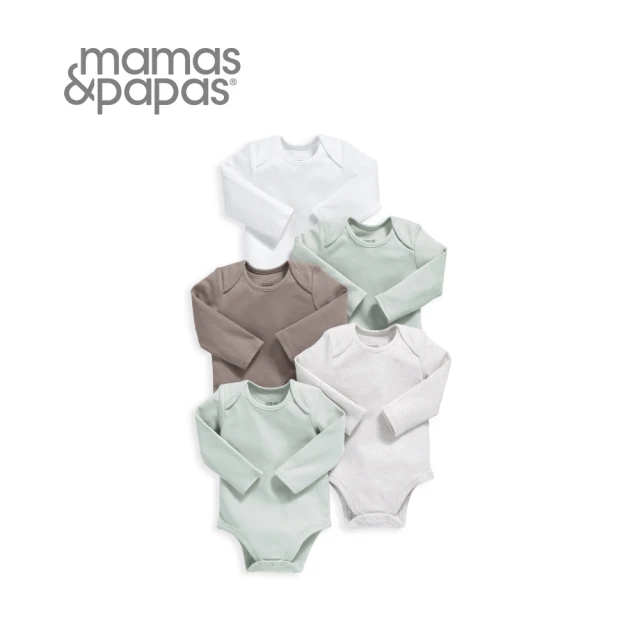 Mamas & Papas【Mamas & Papas】奶茶摩卡-長袖包屁衣5件組(5種尺寸可選)