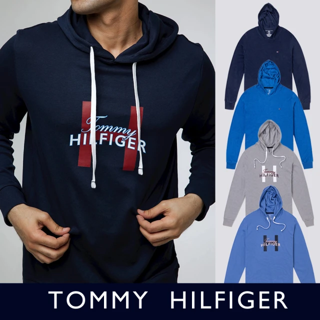 【Tommy Hilfiger】TOMMY 爆款刺繡文字圖案連帽T恤-多色組合(百搭爆款/可男女搭配/平輸品)