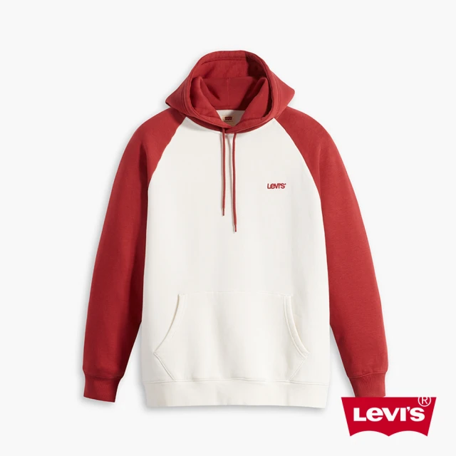 LEVIS【LEVIS】男款 重磅刷毛口袋帽T / 精工刺繡Logo / 300GSM厚棉 / 磚紅 熱賣單品
