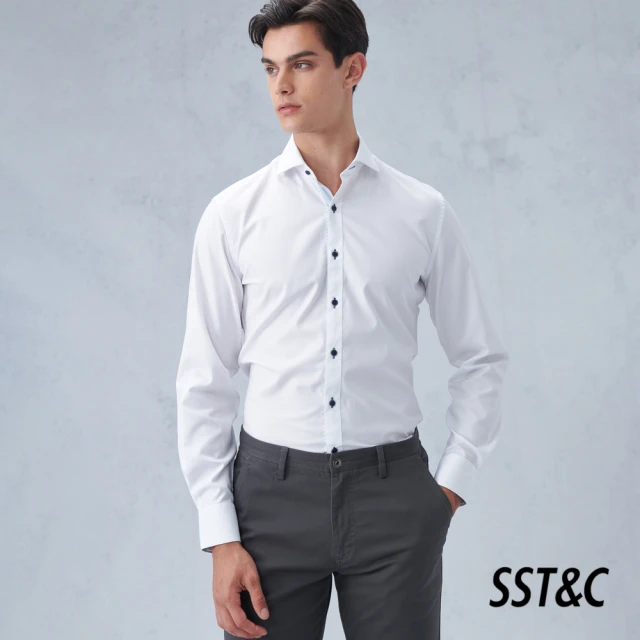 【SST&C 新品上市】EASY CARE 白色紋理標準版襯衫0312209024