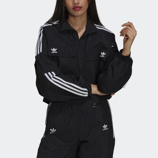 【adidas 愛迪達】Original Track Top 女 立領外套 運動 休閒 經典 國際版 寬鬆 黑(H22875)