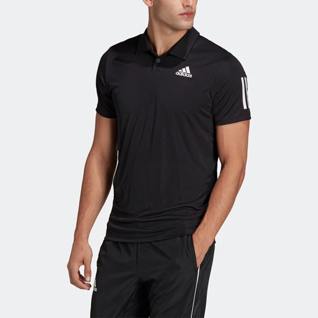 adidas 愛迪達【adidas 愛迪達】上衣 男款 運動 POLO衫 網球 短袖上衣 亞規 CLUB SMU3S POLO 黑 HB6224