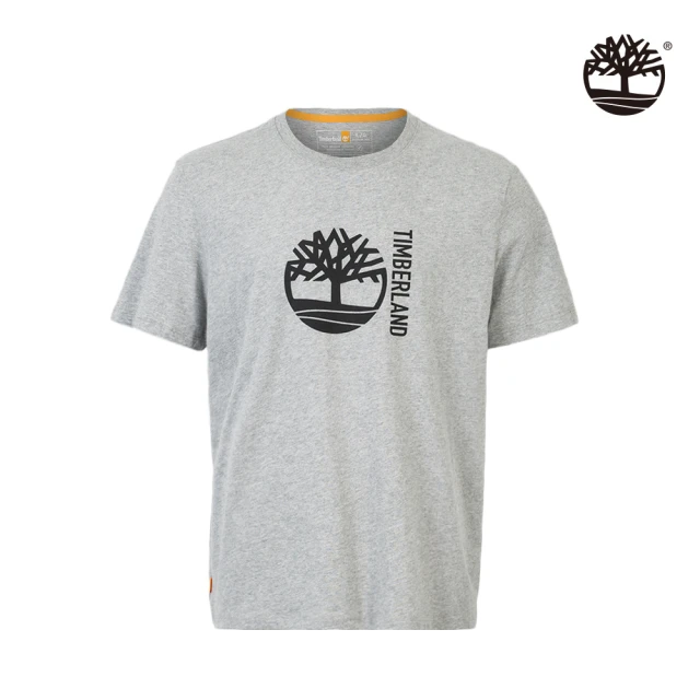 Timberland【Timberland】男款中階花紗灰樹型Logo圖案短袖T恤(A69VD052)