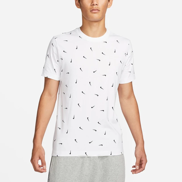 【NIKE 耐吉】上衣 男款 短袖上衣 運動 AS M NSW CLUB TEE AOP 白 DR7910-100