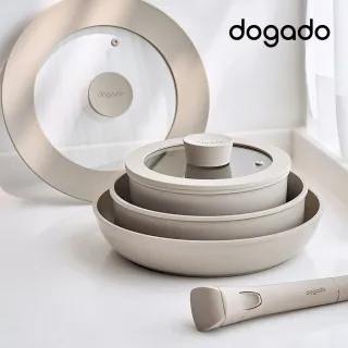 【韓國Dogado】天然陶瓷鍋具六件組(米色)
