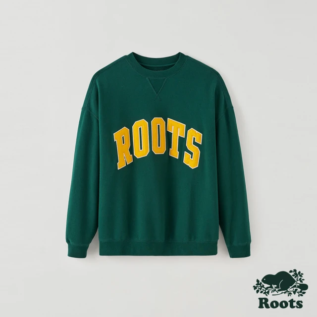 Roots【Roots】Roots 女裝- 運動派對系列 品牌LOGO圓領上衣(綠色)