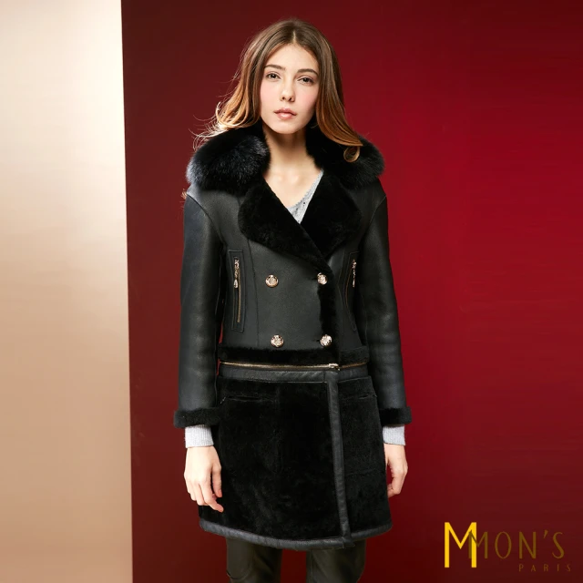 MON’S【MON’S】高級皮草多穿式羊皮大衣/外套(狐狸毛/羊毛)