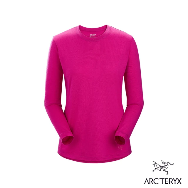 【Arcteryx 始祖鳥】女 Lana 羊毛長袖圓領衫(玫瑰紫)