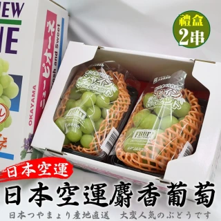 【WANG 蔬果】日本長野/山梨縣溫室麝香葡萄(2房禮盒_350-400g/串)