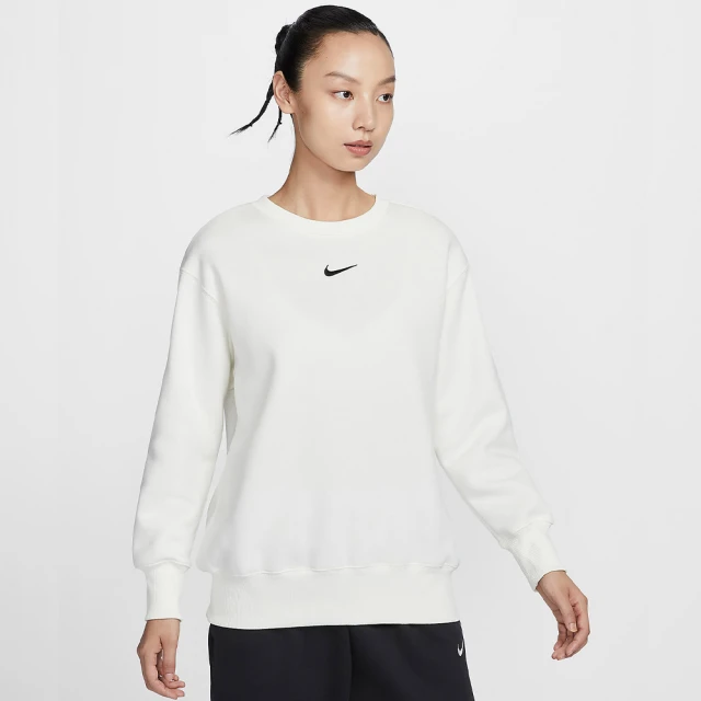 【NIKE 耐吉】上衣 女款 大學T 長袖上衣 運動 AS W NSW PHNX FLC OS CREW 米 DQ5734-133