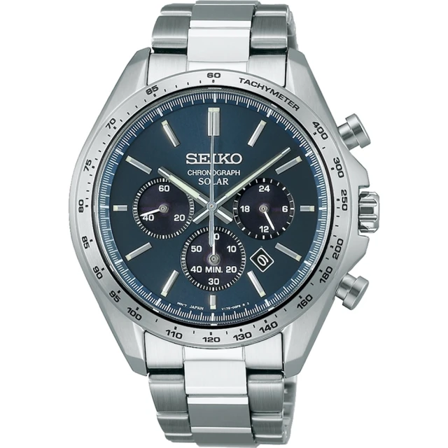 【SEIKO 精工】CS 太陽能時尚三眼計時腕錶 SBPY163J /V175-0FA0B(太陽能)