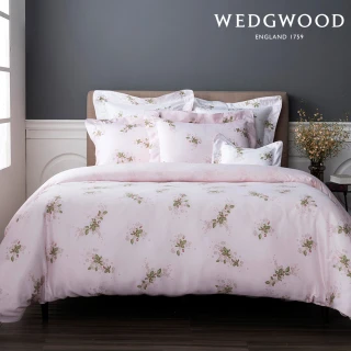 【WEDGWOOD】300織長纖棉印花兩用被床包枕套四件組-盛開野莓(加大)