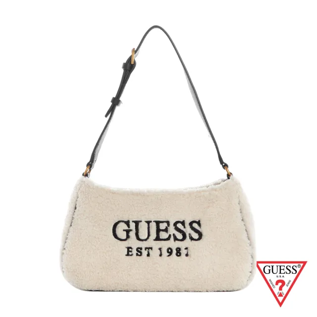 【GUESS】GUESS-女包-蓬鬆絨毛肩背包-白 原價3590(WT699518NAT)