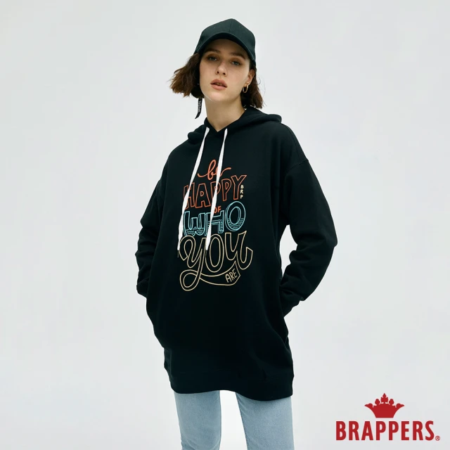 【BRAPPERS】雙11 女款 長版連帽上衣(黑)