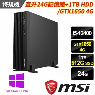 【MSI 微星】PRO DP130 12-296TW-SP5(i5-124008G+16G512G SSD+1TB HDDGTX1650 4GW11P)