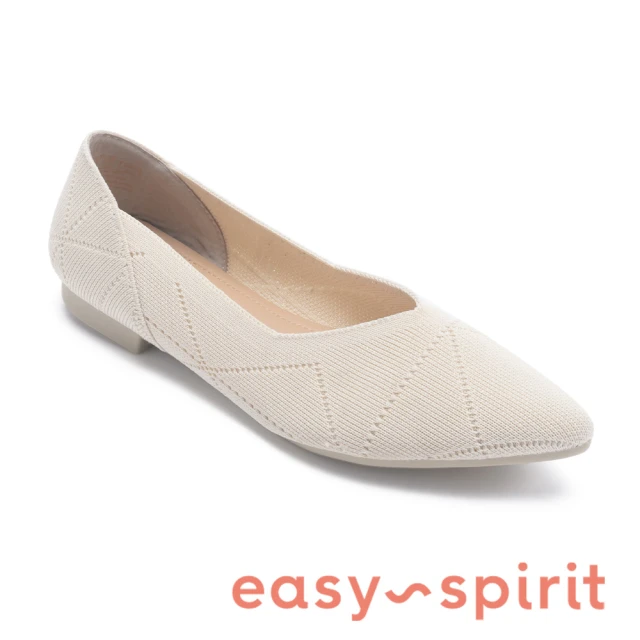 【Easy Spirit】FADI 彈性織布尖頭平底鞋(米白色)