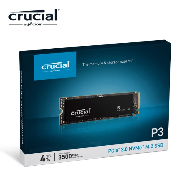 【Crucial 美光】P3 4000GB PCIe M.2 SSD