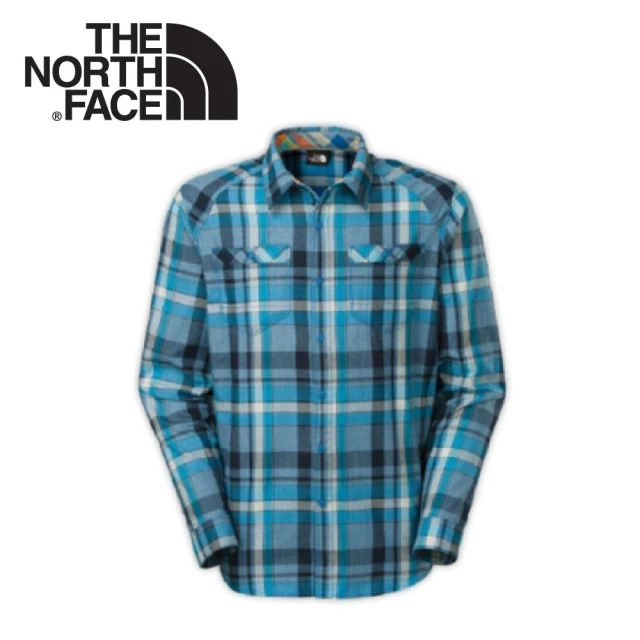 The North Face【The North Face】男 抗UV法蘭格紋襯衫《潛水藍》C750-N6Q/休閒上衣/休閒衫/牛津棉/舒適/百搭(悠遊山水)