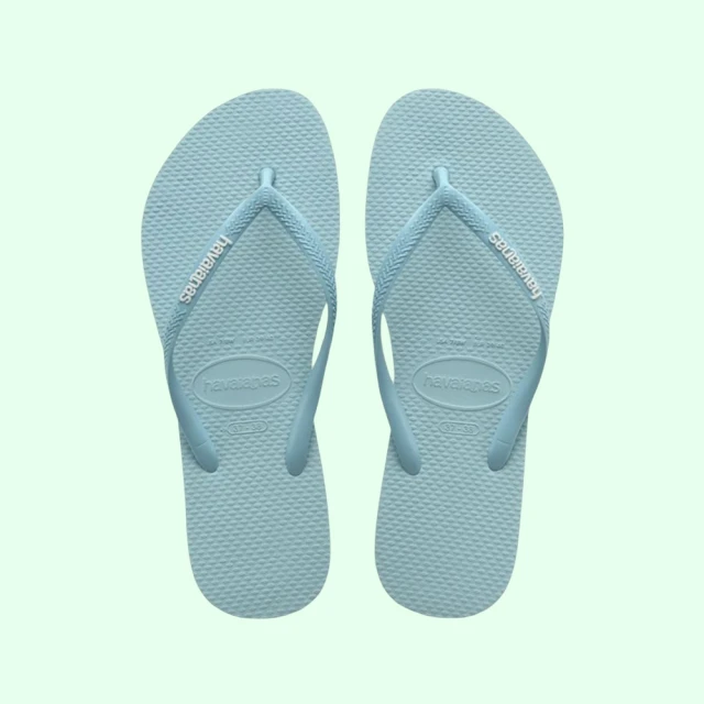 【havaianas 哈瓦仕】Havaianas Slim Logo Pop Up 哈瓦仕 夾腳拖 跳色 細帶 女鞋 水藍色 4119787-2404W