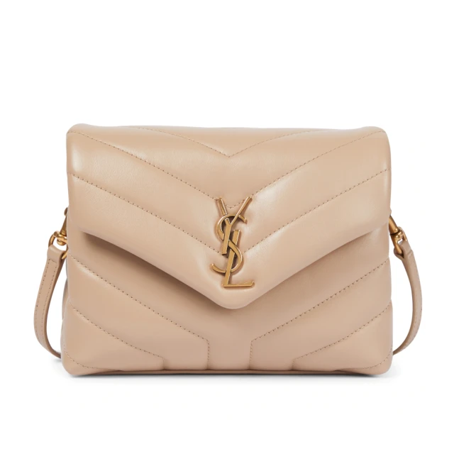 【YSL】SAINT LAURENT YSL Toy Loulou Monogram 肩背包 Dark Beige 米色