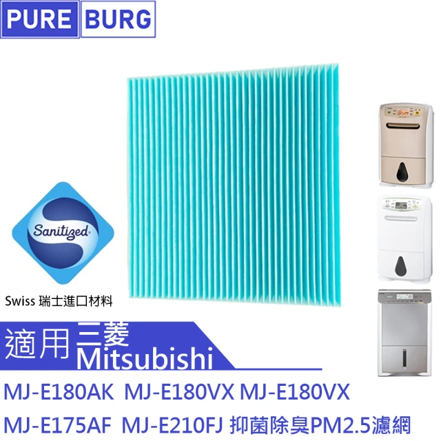 【PUREBURG】適用三菱Mitsubishi除濕機MJ-E180AK MJ-E180VX MJ-E175AF 防霉除臭PM2.5副廠濾網