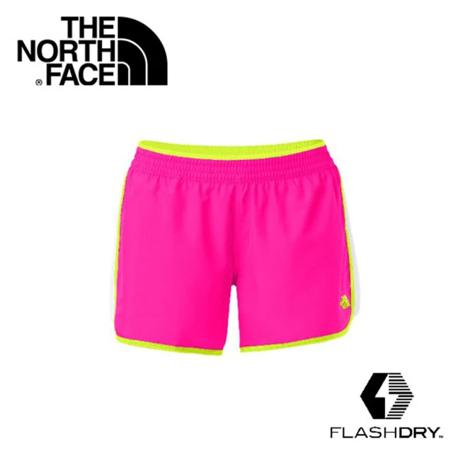 【The North Face】女 FLASHDRY快排短褲《螢光粉/白/日光黃》A7H1(悠遊山水)