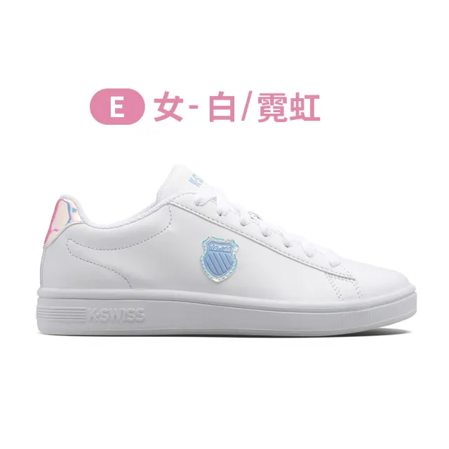 【K-SWISS】時尚運動小白鞋 Court Shield-男-白/藍(快倉限定)