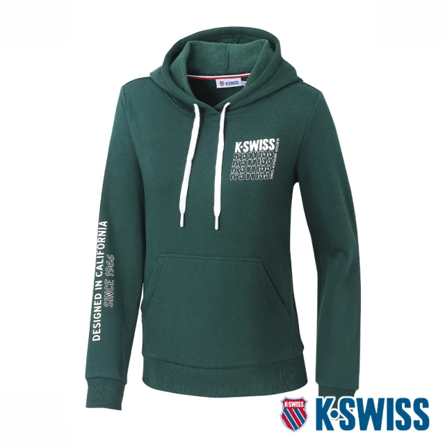 【K-SWISS】刷毛連帽上衣 Fleece Hoodie-女-綠(197271-387)