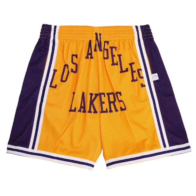 M&N【M&N】Mitchell & Ness 球褲 NBA Lakers Big Face 洛杉磯 湖人 紫 金(MN21ASH01LAL)