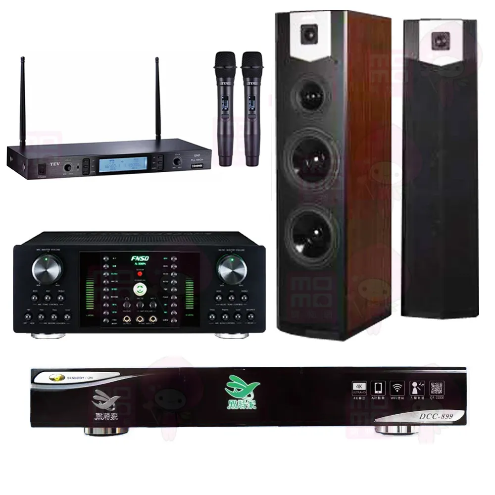 【點將家】點歌機4TB+擴大機+無線麥克風+喇叭(DCC-899+FNSD A-300N+TR-5600+SUGAR SK-600V)