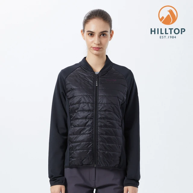 【Hilltop 山頂鳥】PRIMALOFT Filled Fleece 女款保暖科技棉刷毛外套 PH22XFX9 黑