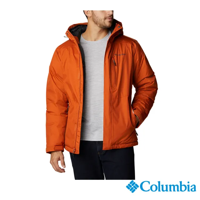 【Columbia 哥倫比亞】男款-Omni-Heat Infinity 金鋁點極暖OT防水連帽外套-棕橘(UWE67640MR / 2021年秋冬)