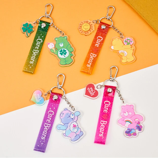 【CareBears 彩虹熊】2入果凍吊飾/ 手腕帶(禮物 裝飾品 鑰匙圈)