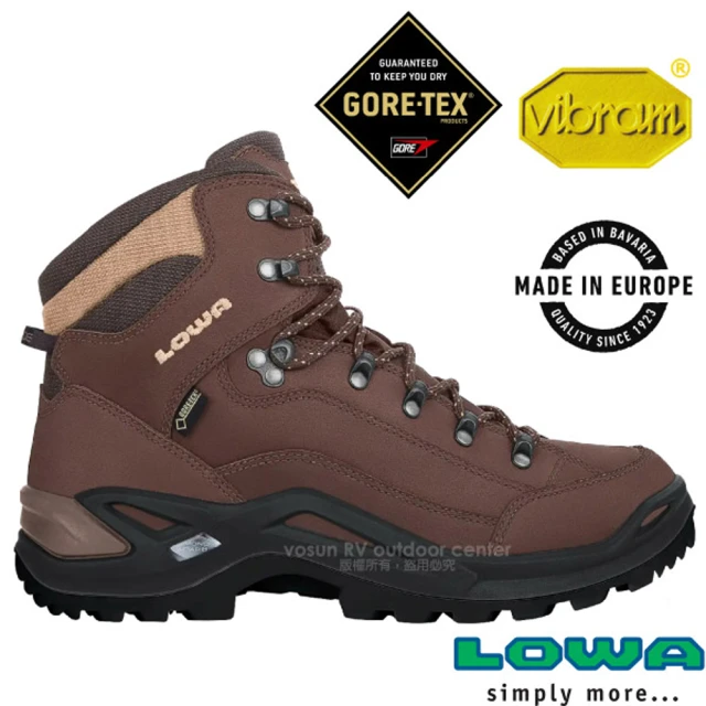 【LOWA】男 歐洲製造 RENEGADE GTX 中筒防水透氣多功能健行鞋_登山鞋(LW310945-0442 咖啡棕)