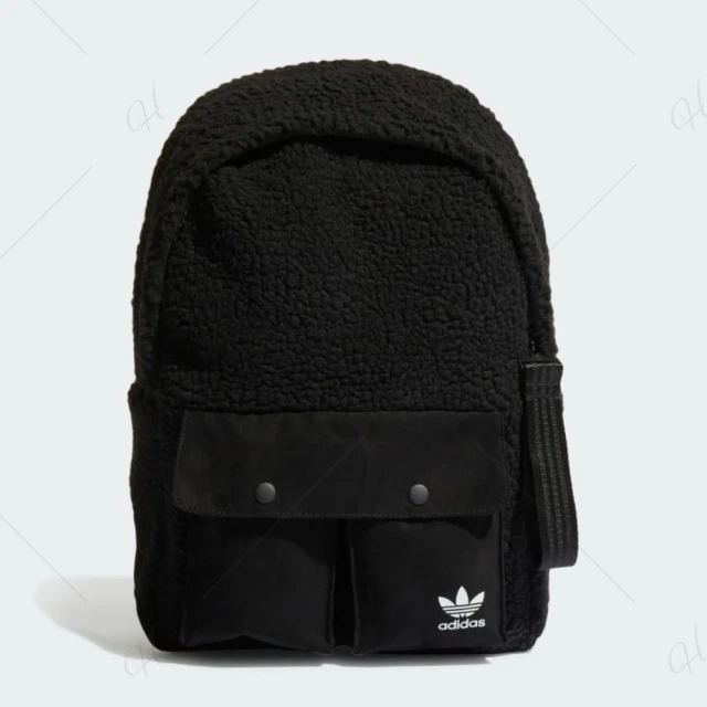 【adidas 愛迪達】後背包 運動包 書包 旅行包 登山包 三葉草 BACKPACK 黑 HK0140