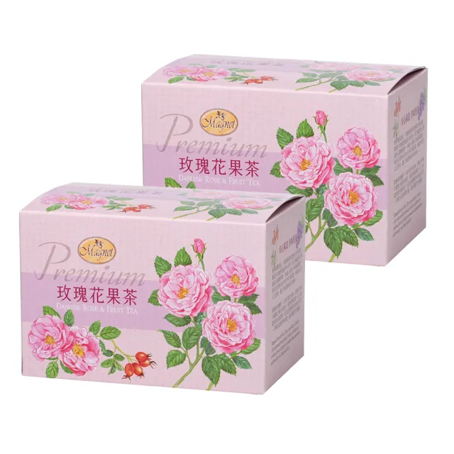 【曼寧】玫瑰花果茶包1.5gx20入x2盒組(葡萄果香+玫瑰花茶)