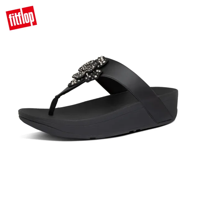 【FitFlop】LOTTIE CORSAGE TOE-THONGS水鑽花朵裝飾夾腳涼鞋-女(共3色)