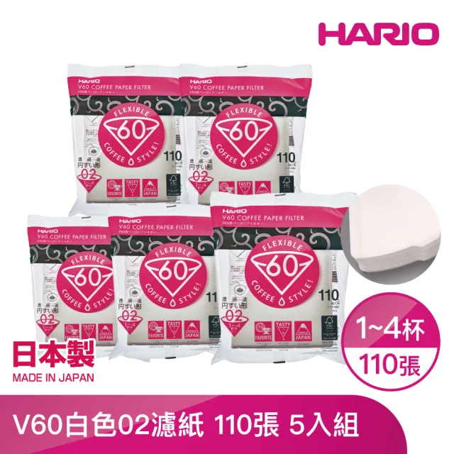 【HARIO】V60白色02濾紙110袋裝