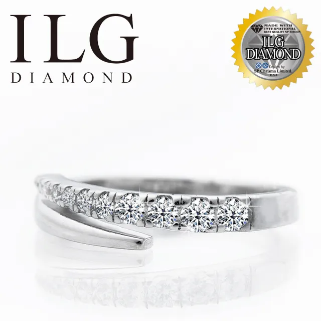 【ILG】Blessing-碎鑽-臻藏祝福-白K-RI357-頂級八心八箭擬真鑽石戒指(戒指)