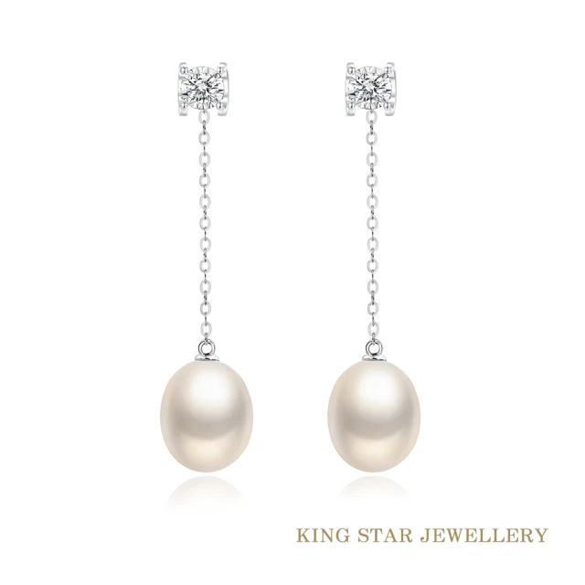 【King Star】18K金雋永鑽石珍珠耳環(3種配戴方式)