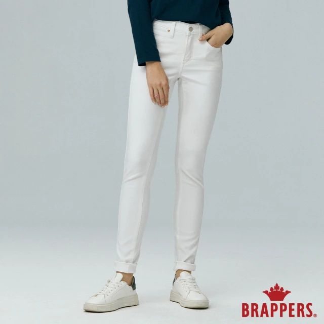 BRAPPERS【BRAPPERS】女款 中腰彈性窄管褲(白)